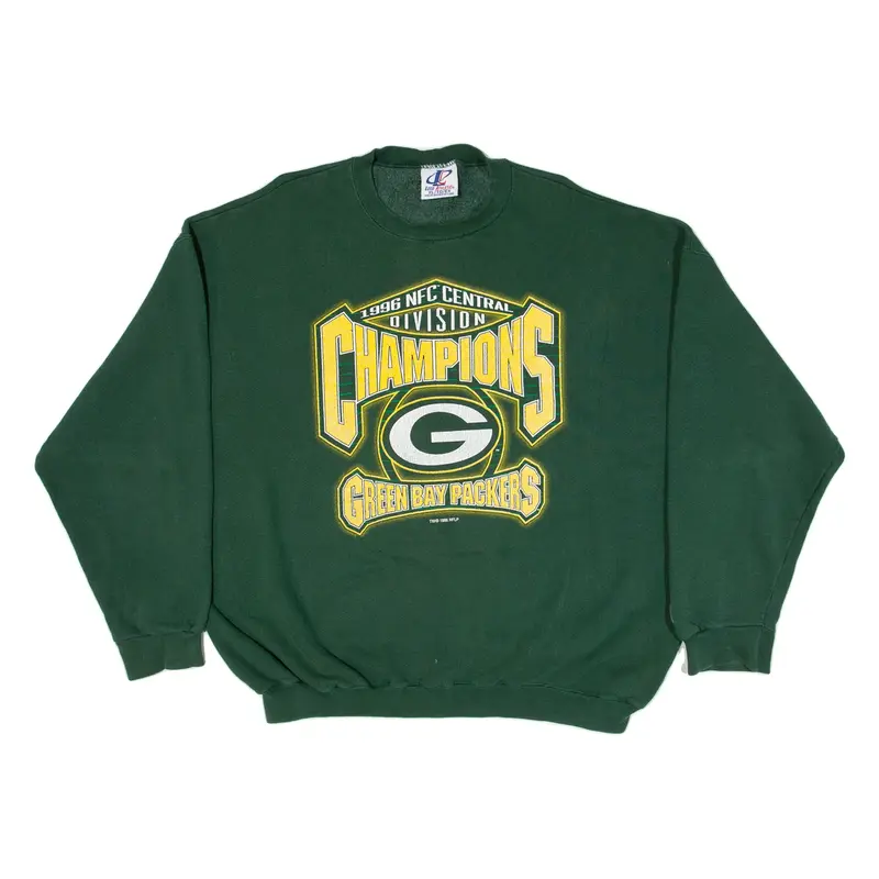 LOGO ATHLETIC Green Bay Packers Mens Sweatshirt Green 90s USA XL