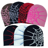 y2k beanie Spider Hat Solid Color Casual Knit Hat Party Spider Web Hat Springtok Unisex Windproof Hat Fun Hat 1 pcs Christmas...