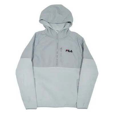 FILA Mens Fleece Jacket Grey Hooded S