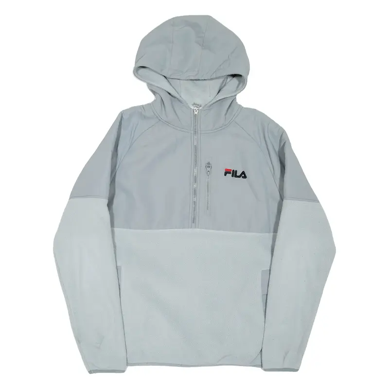 FILA Mens Fleece Jacket Grey Hooded S