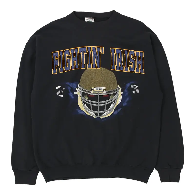 Made in USA Fightin Irish Briar Creek College Sweatshirt - Large Black Cotton Blend