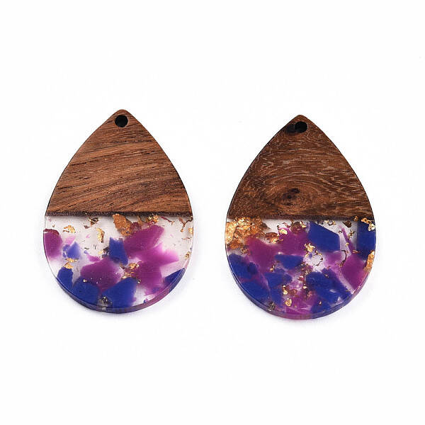 Transparent Resin & Walnut Wood Pendants