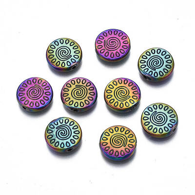 Rack Plating Rainbow Color Alloy Beads