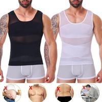 Menswear Body Shaper Shapewear Vest Tummy Control Underwear Lightweight Sports Workout Tank Tops Stretch Comfortable Breathab...