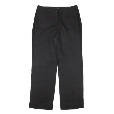 CHARTER CLUB Y2K Trousers Black Relaxed Straight Linen Womens W34 L31