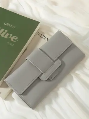 Women's Elegant Minimalist Envelope Trifold Wallet, Trendy Vintage Long Wallet, All-match Card Holder with Card Slots for Dai...