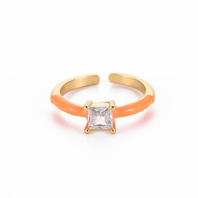 Brass Enamel Cuff Rings