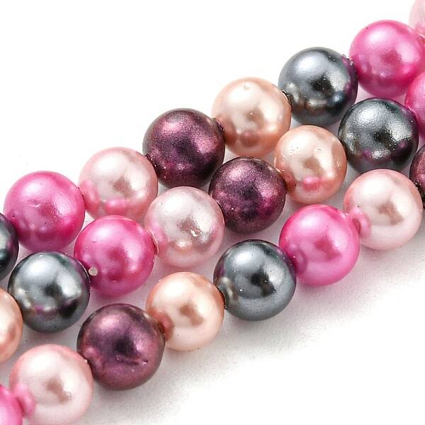Electroplated Shell Pearl Beads Strands