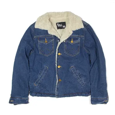 5ALL Jacket Blue Denim Sherpa Lined Mens XS