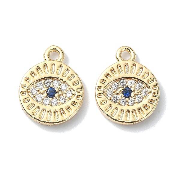 Brass Micro Pave Cubic Zirconia Pendants