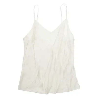 Womens Camisole Vest Cream V-Neck Sleeveless M