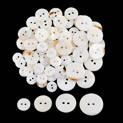 64Pcs 4 Style Natural Freshwater Shell Buttons
