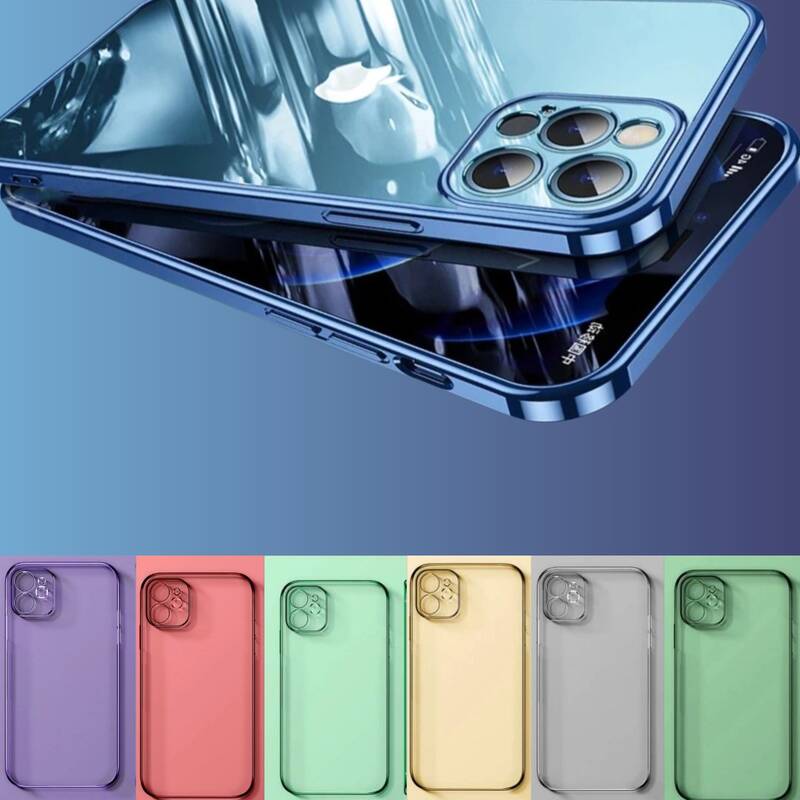 iPhone Case Square Plating Frame Soft TPU Transparent Ultra-thin Mobile Cover