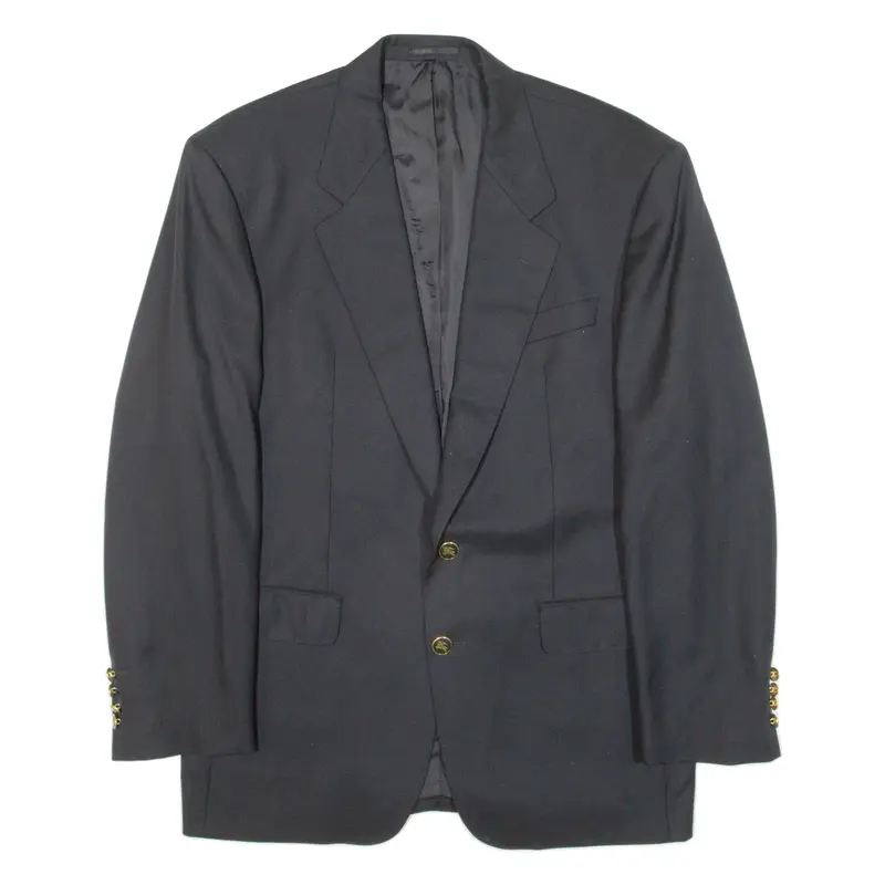 BURBERRY Mens Blazer Jacket Black Knit Wool 90s L