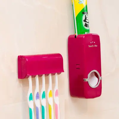 Bathroom Accessories Set | Color: Wine red