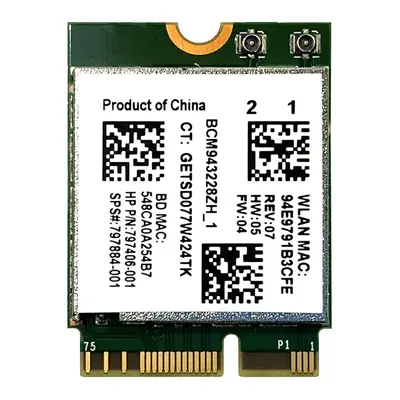 HP 797406-001 | 300Mbps 2.4GHz IEEE 802.11 a/b/g/n Bluetooth 4.0 Mini PCI Express Wireless Network Card