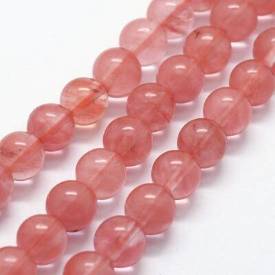 Cherry Quartz Glass Beads Strands