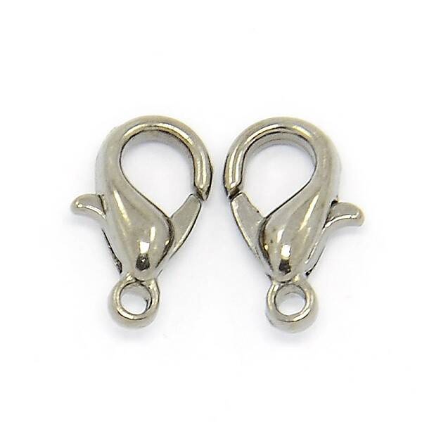 Black Tone Zinc Alloy Lobster Claw Clasps