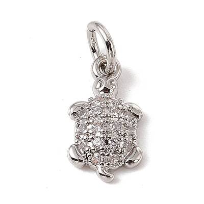 Brass Micro Pave Cubic Zirconia Charms