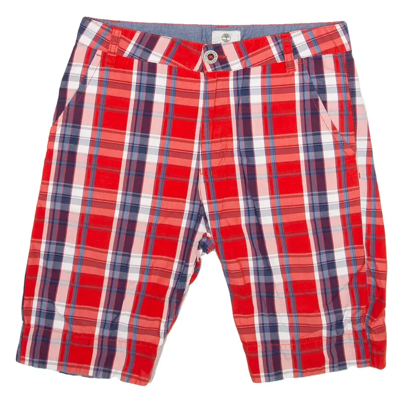 TIMBERLAND Mens Chino Shorts Red Check M W30