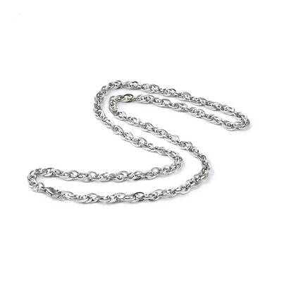 Non-Tarnish 201 Stainless Steel Rope Chain Necklace for Men Women