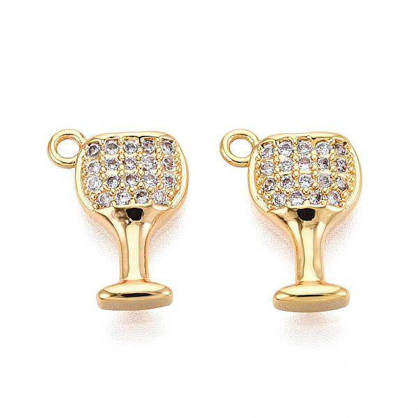Brass Micro Pave Cubic Zirconia Charms
