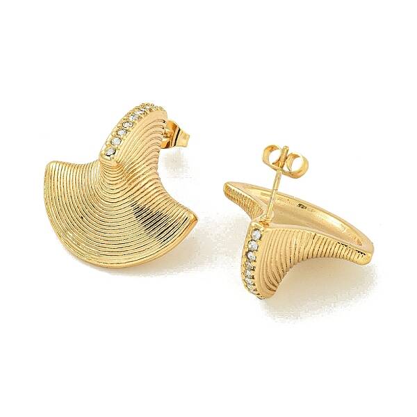 PVD Vacuum Plating 304 Stainless Steel with Rhinestone Stud Earrings for Women
