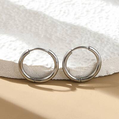 Non-Tarnish 304 Stainless Steel Huggie Hoop Earrings for Women
