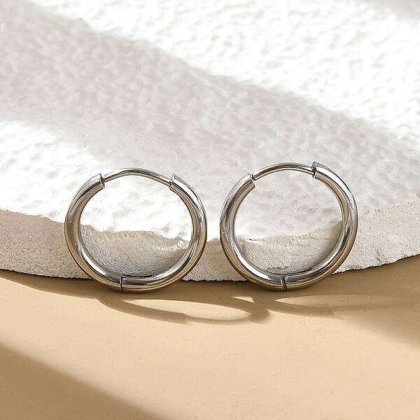 Non-Tarnish 304 Stainless Steel Huggie Hoop Earrings for Women