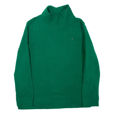 TOMMY HILFIGER Womens Fleece Green High Neck L