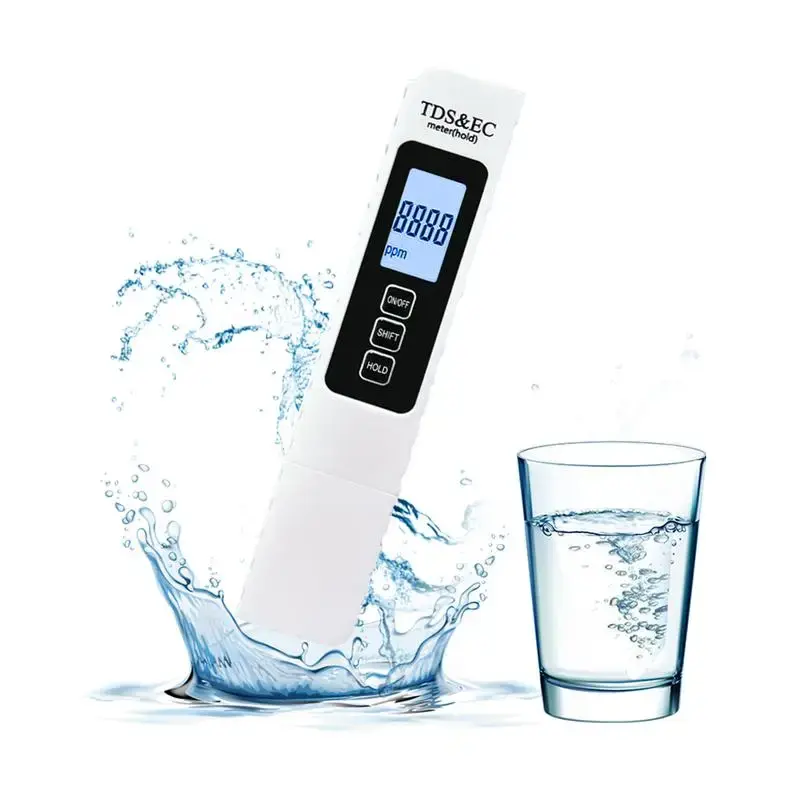 TDS&EC 4-in-1 Digital Water Quality Tester TDS EC Temperature Meter 0-9999 ppm for Drinking Water Hydroponics Aquariums RO Sy...