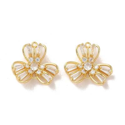 Brass Micro Pave Clear Cubic Zirconia Pendants