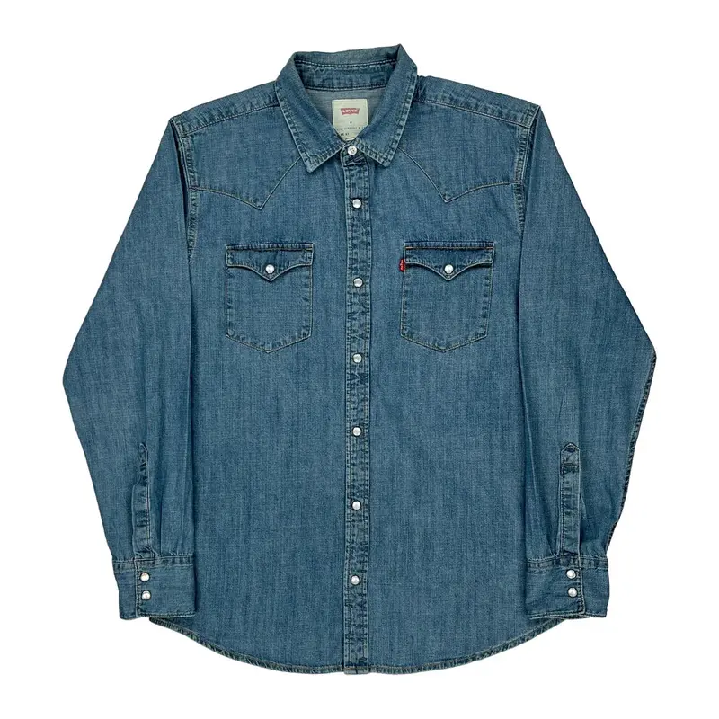 Levis Denim Shirt - Medium Blue Cotton