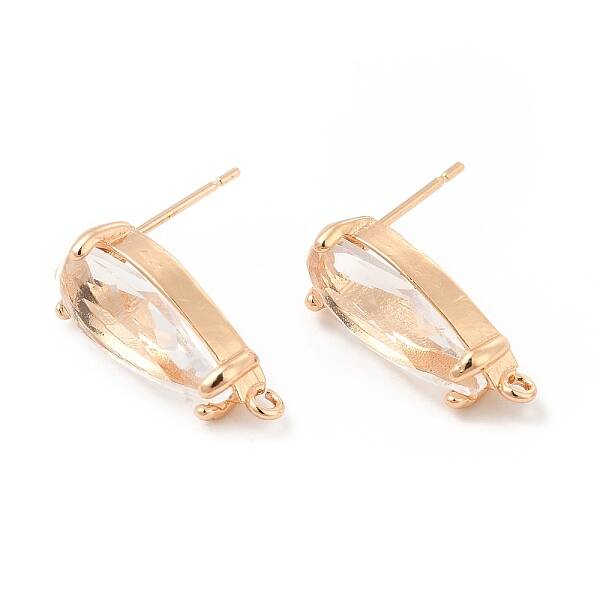 K9 Glass Stud Earring Teardrop Findings