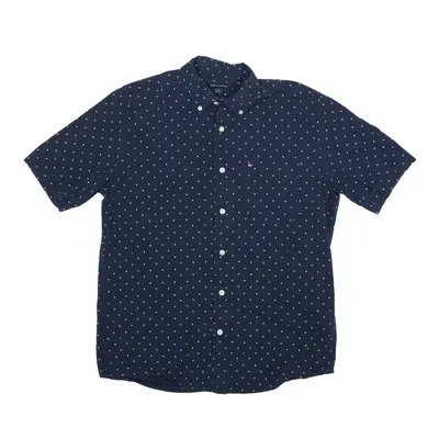 TOMMY HILFIGER Shirt Blue Geometric Short Sleeve Mens S