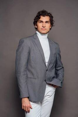 Mens Turtleneck With Blazer + Turtleneck Sweater