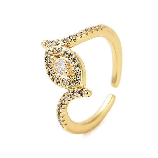 Brass Pave Cubic Zirconia Cuff Rings