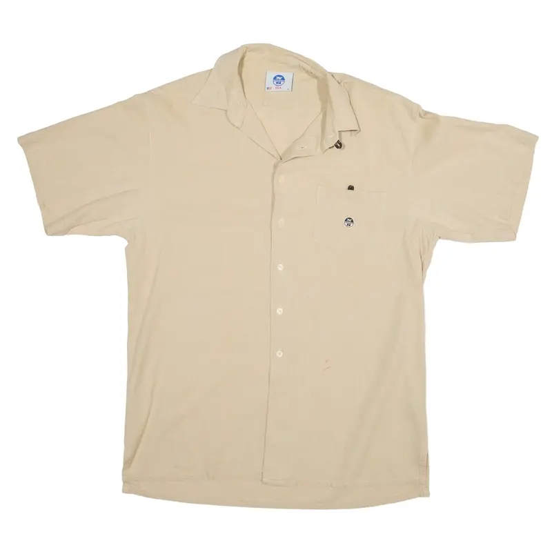 NORTH SAILS Plain Shirt Beige Short Sleeve Mens L