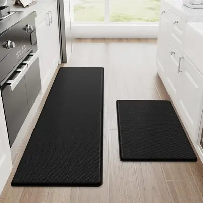 Kitchen Mat [2 PCS] Cushioned Anti-Fatigue Non-Skid Waterproof Rugs Ergonomic Comfort Standing Mat for Kitchen, Floor, Office...