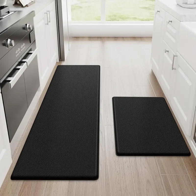 Kitchen Mat [2 PCS] Cushioned Anti-Fatigue Non-Skid Waterproof Rugs Ergonomic Comfort Standing Mat for Kitchen, Floor, Office...