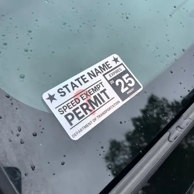 Speed Exempt Permit Sticker