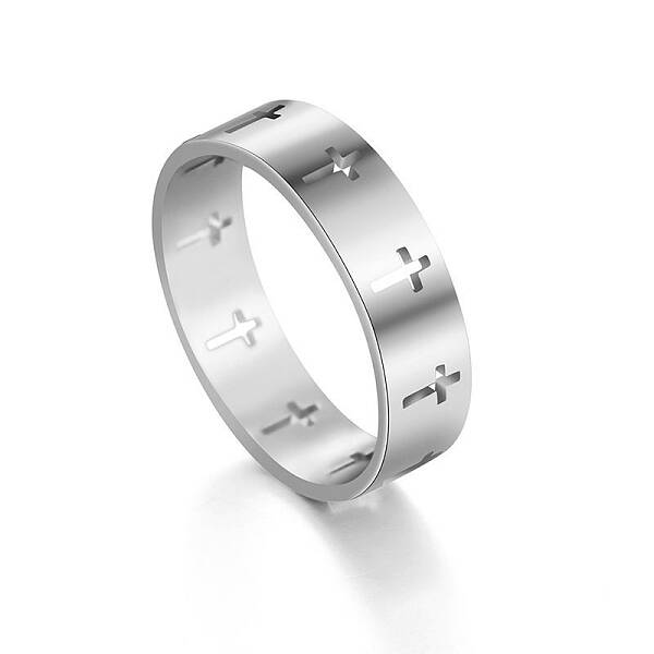 Non-Tarnish Stainless Steel Cross Finger Ring
