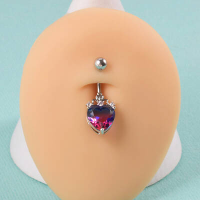 304 Stainless Steel & Bloodstone & Cubic Zirconia Belly Rings