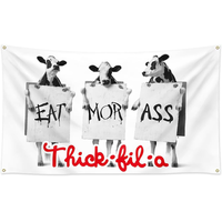 Eat Mor Ass 3x5Ft Flag Artwork Tapestry for Wall Hanging College Dorm Men Cave Decor Outdoor Indoor Decoration Banner with 4 ...