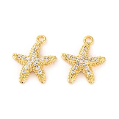 Brass Micro Pave Clear Cubic Zirconia Pendants