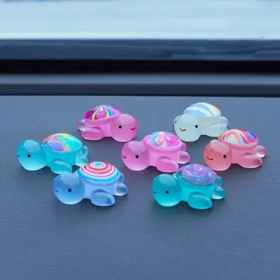 Colorful Turtle Design Car Dashboard Decoration, 7 Counts/set Cute Miniature Desk Ornament for Home and Office, Personalized ...