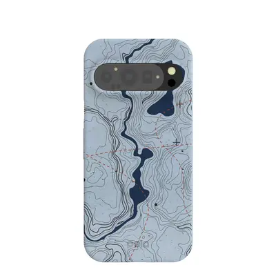 Powder Blue Contour Lines Google Pixel 9/9 Pro Case