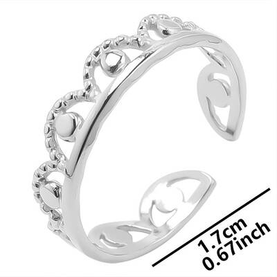 Vintage Stainless Steel Couple Open Cuff Rings for Men and Women