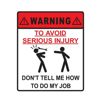 Funny Warning Sign Pattern Car Sticker, 5pcs Waterproof Car Decal, Car Decoration Sticker for Car Truck Window Wall