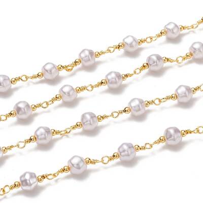 3.28 Feet Handmade Brass CCB Plastic Link Chains